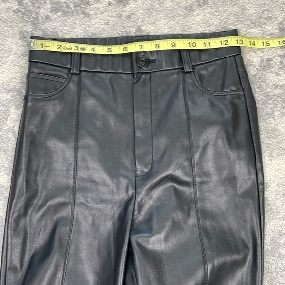 Zara Vegan Faux Leather High Rise Pants Skinny Legging Sz M - Picture 9 of 16